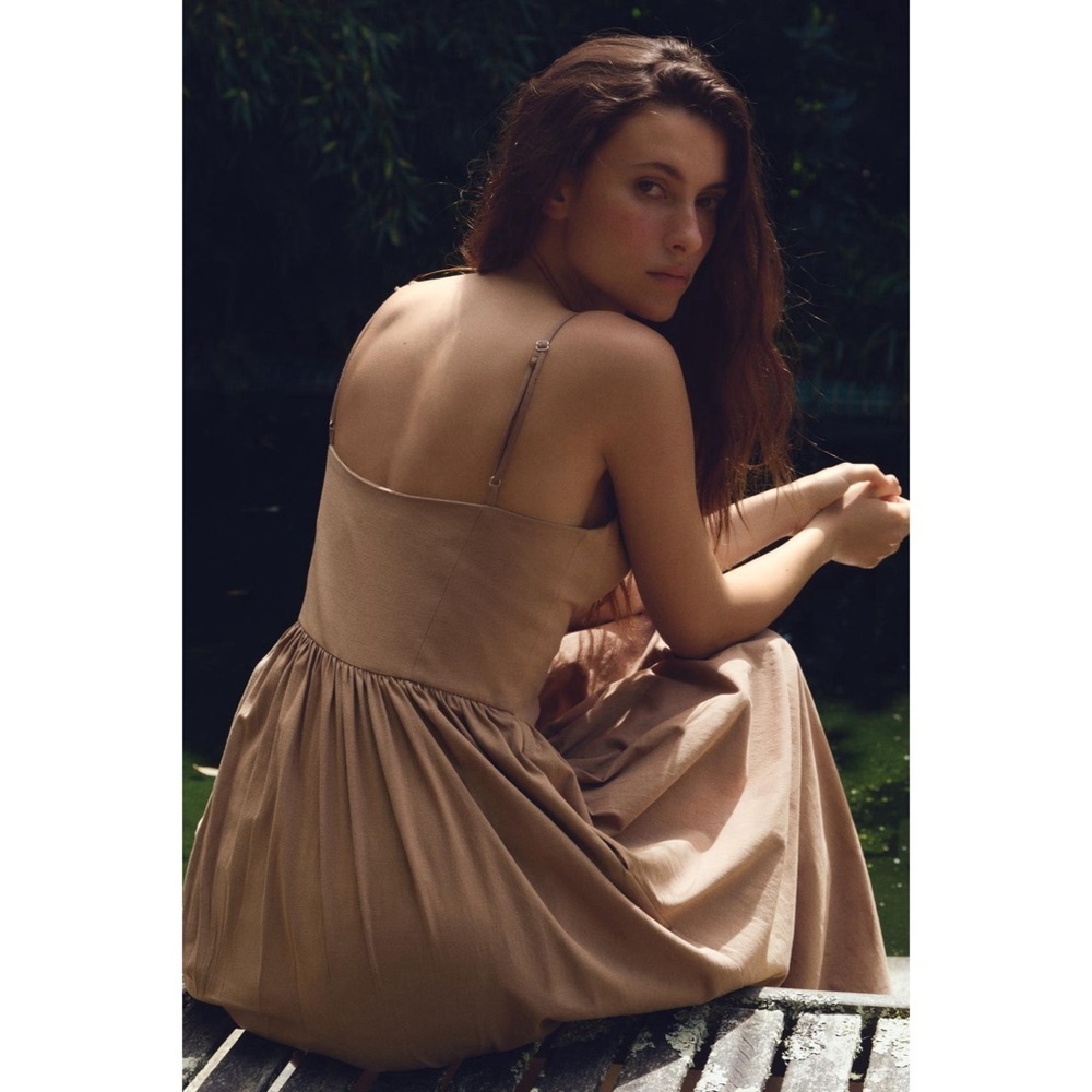 NEW Zara Midi Strappy Dress Empire Waist Old Money Garden Party Size‎ XS - Picture 8 of 15